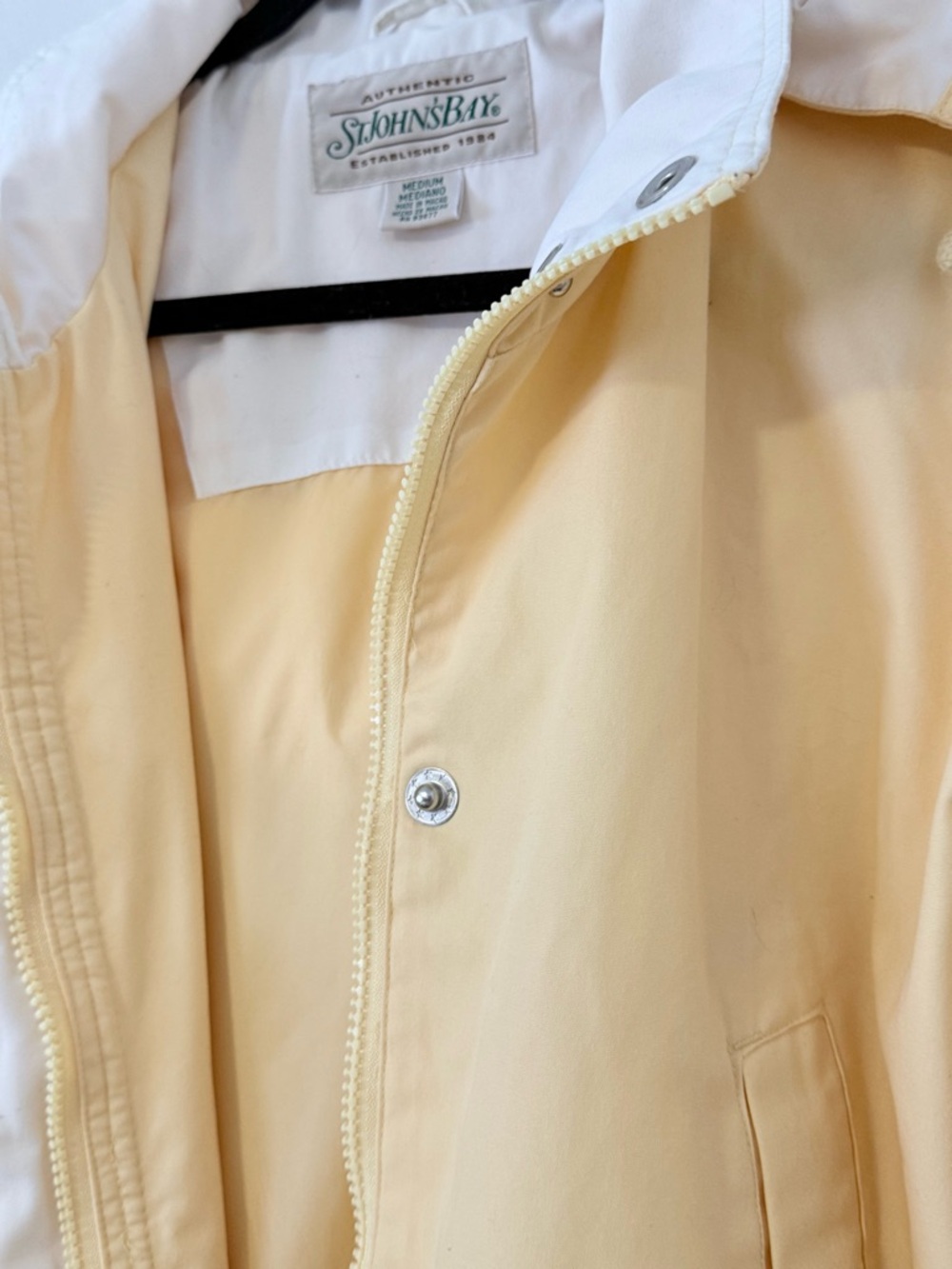 Vintage 90’s Butter Yellow St.John's Bay Hooded Light Spring Jacket Womens M - Picture 6 of 14